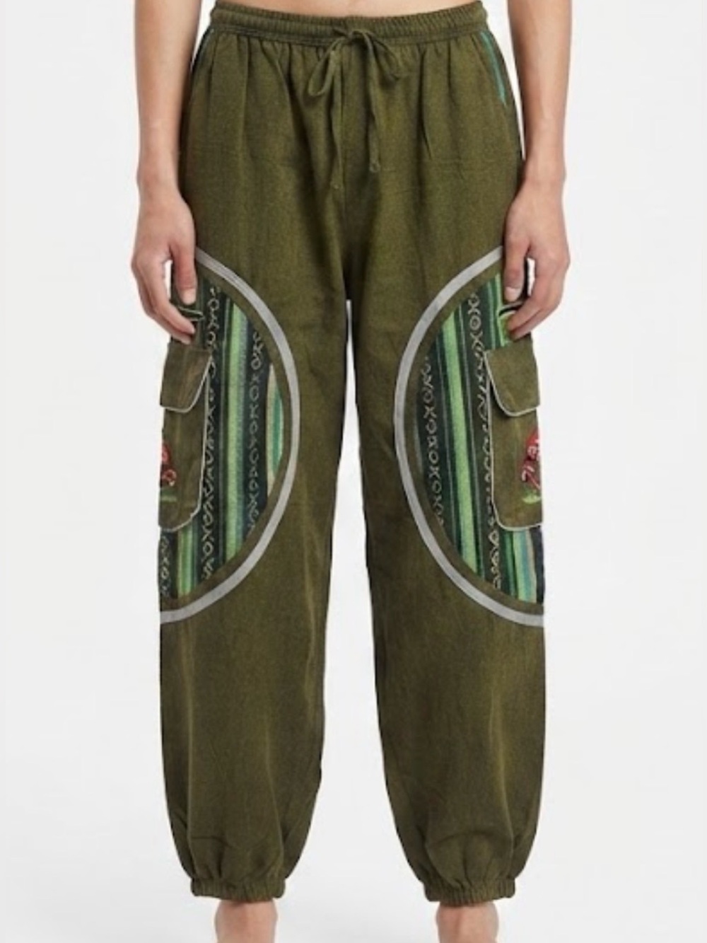 Olive Green Men's Cargo Jogger Pants
